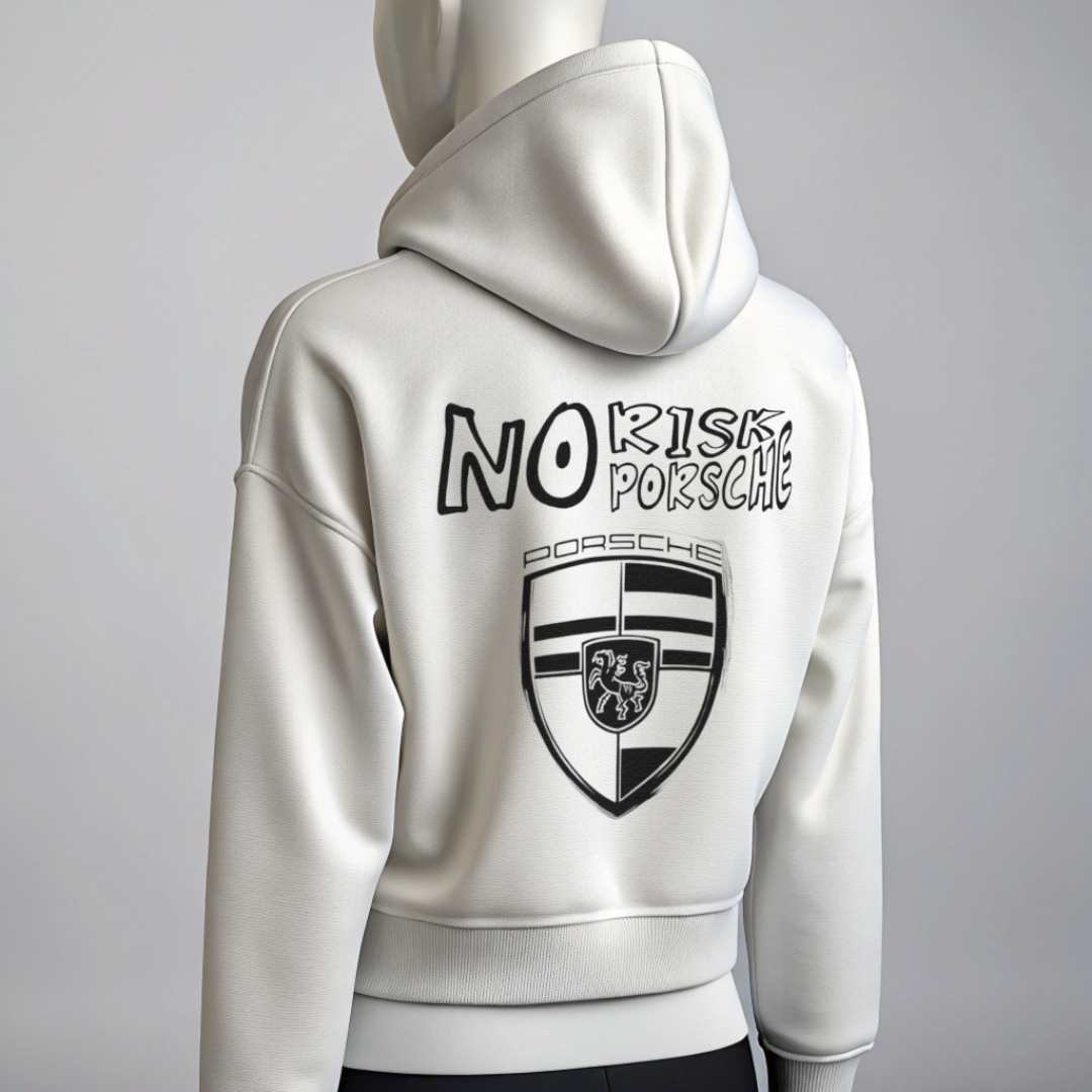 No risk, No Porsche Crop Hoodies