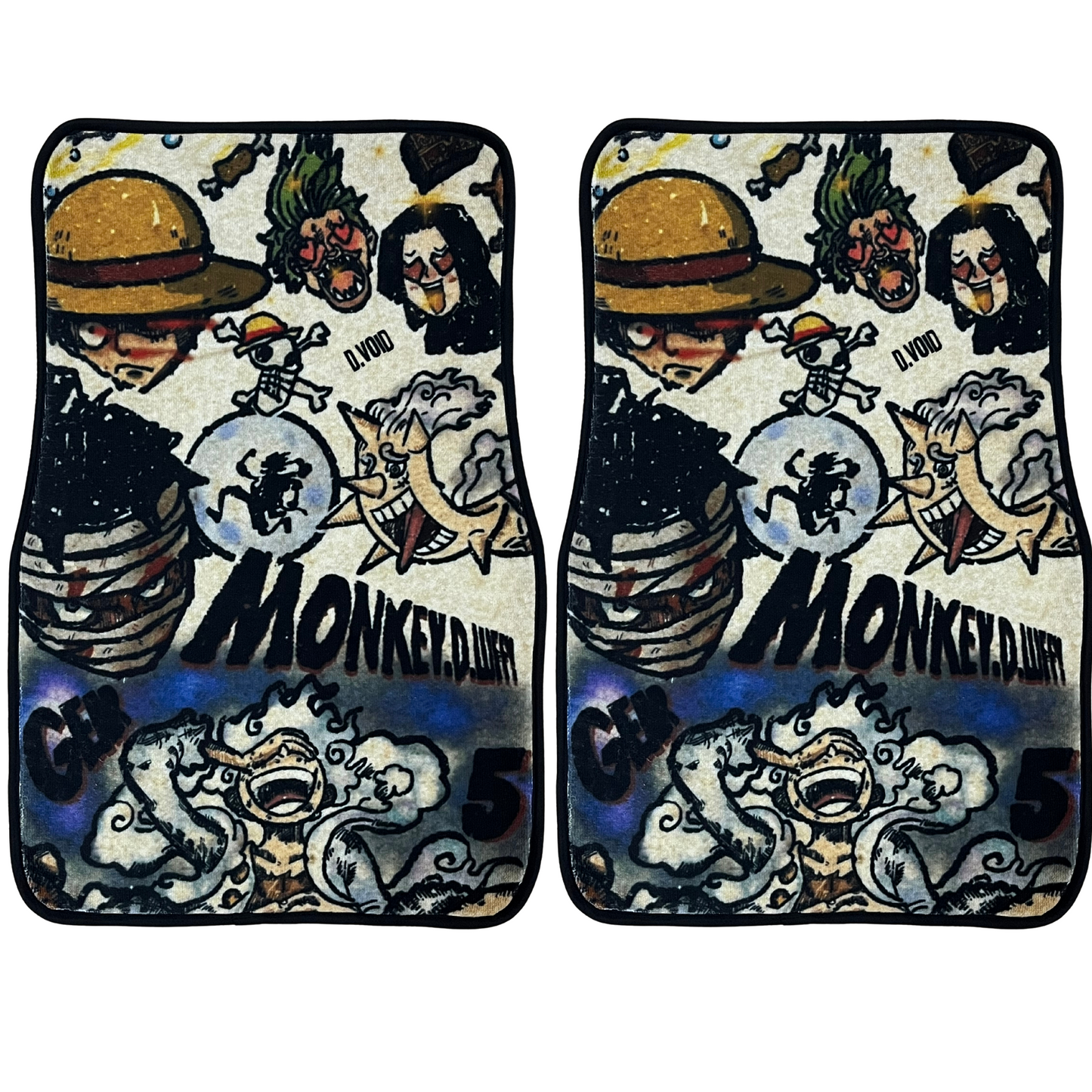 One-piece Luffy gear 5 anime car mats