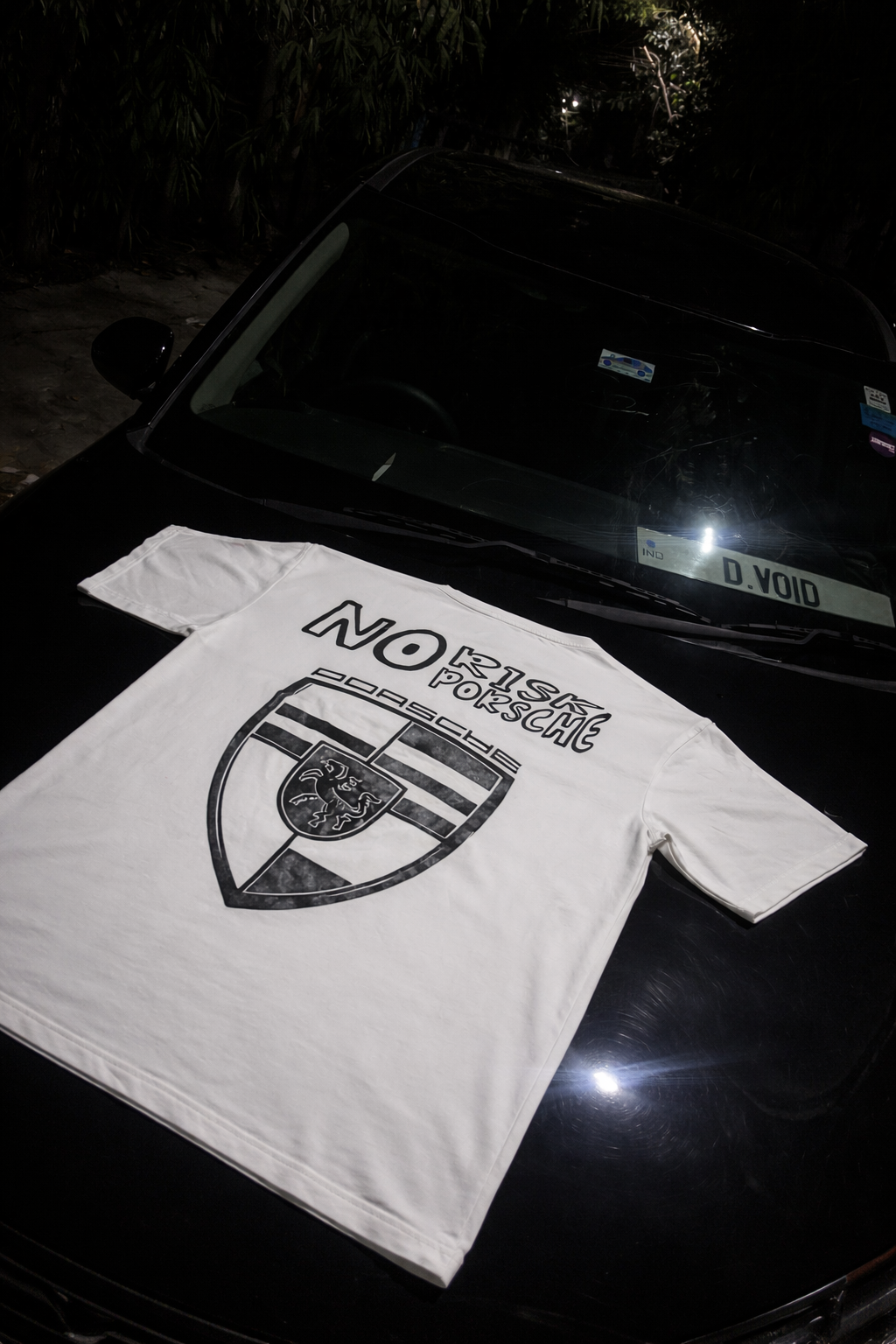 No risk no Porsche oversized unisex tee