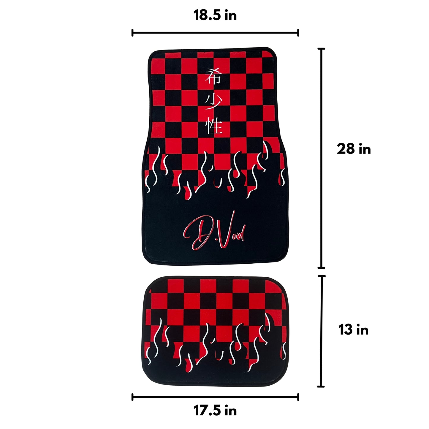 Red JDM checkered car mats